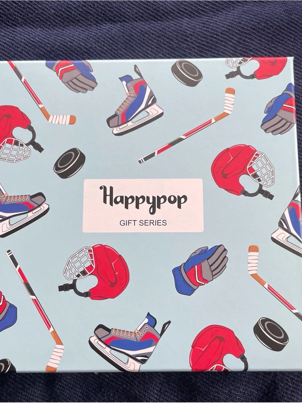 Kids Red & White Hockey Graphic Crew Socks